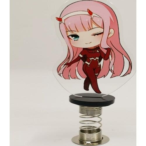 Anime DARLING In The FRANXX Spring Shake Fighter Stand Zero Two Model Plate Acrylic Laser Desktop Car Decoration Toy Gift