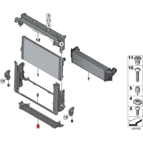 Auto Modulo staffa piastra di Copertura 2008-b mwF01 730d 740i 740Li F02 730Ld F07 GT 530d N57 telaio serbatoio di Acqua di Acqu