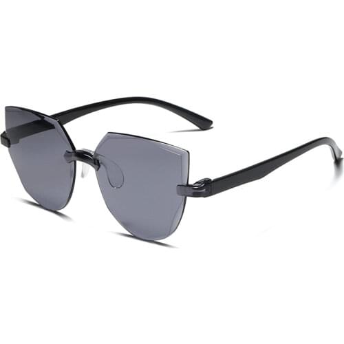 Frameless One-piece Jelly Transparent Sunglasses European and American Candy-colored Cat Eye Integrated Ocean Sunglasses