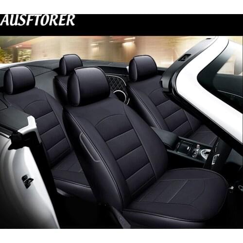 AUSFTORER Genuine Leather Cover Seat for Mercedes-Benz GLA 200 220 250 260 Car Seat Cover Sets Cowhide Seat Supports Accessories