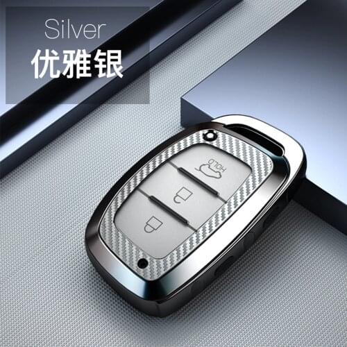 TPU Carbon Fiber Car Remote Key Case Fob Cover For Hyundai Tucson Creta ix25 i10 i20 ix20 Elantra Sanata Mistra 2015-2019