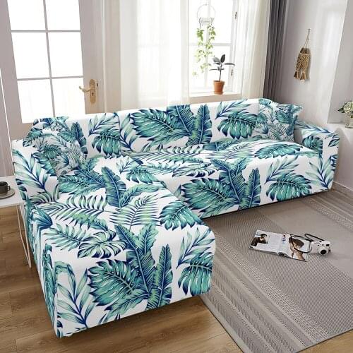 Tropical Leaves Sofa Cover For Living Room Elastic Sofa Slipcover Couch Cover Sectional L Shape Corner Sofa Cover Pet Anti-dust