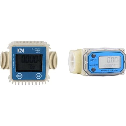 2 Pcs Mini Digital Turbine Flow Meter Fuel Flow Meter Turbine Flowmeter, A & B