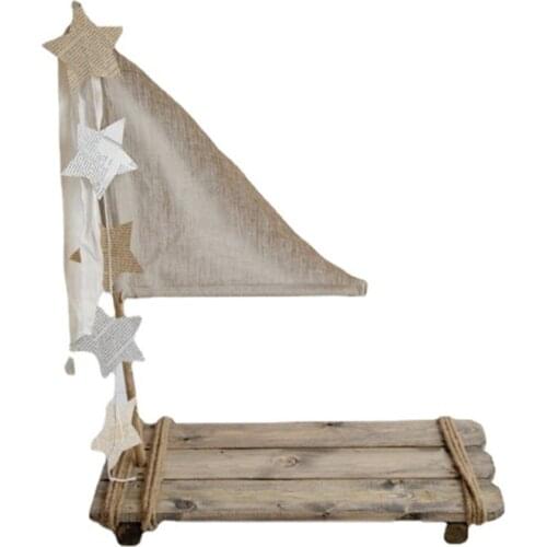 Wooden Raft Newborn Photography Props Creative Baby Photo Pose Infant Shooting High Quality Wood Accessories Studio Retro Style