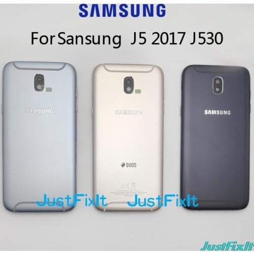 For SAMSUNG Galaxy J5 2017 J530 J530F Back Battery Cover Door Rear Glass Housing Case Replace Battery Cover