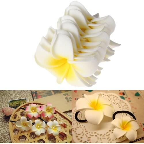Dophee 10pcs Table Decorations Plumeria Hawaiian Foam Frangipani Flower for Wedding Party Decoration Romance Dia 4CM/1.57inch