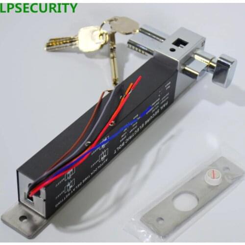 LPSECURITY 2000kg force gate door electric drop bolt lock for main entrance entry door lock with keys timer delay function