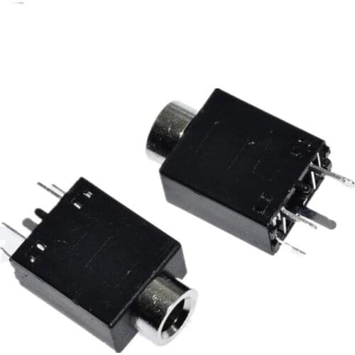 Hot sale 20PCS 3.5 PJ-358 vertical vertical pin headphone jack audio jack black