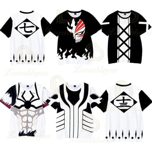 Anime BLEACH T Shirt 3d Print Tee Shirt Men Casual O-neck Hip Hop Summer Tee Top Homme Children 110-160 Clothes