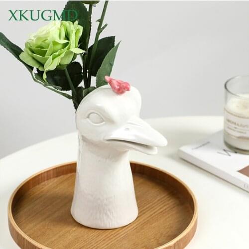 Hot New Nordic Ceramic Crafts Hydroponic Vase Indoor Animal Plant Pots Balcony Flower Pots Home Decorations Ornaments