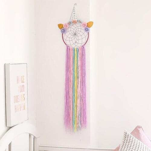 Unicorn Wind Chimes Handmade Dream Catcher Colourful Creativity Nordic Wall Hanging Decorations Craft Gift Home Decor Crafts