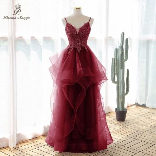 Beautiful Sexy Elegant spaghetti strap Evening dress prom dresses evening gowns vestidos de fiesta robe de soirée de mariage