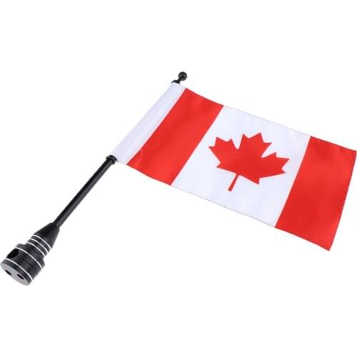 Motorcycle Canada Flag Pole Mount Custom Rack Luggage Flag For Durability Adjustable Mounting Bracket