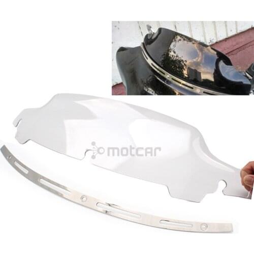 Motorcycle Aluminum Windshield Trim Case + Clear 4.5" ABS Windscreen for Harley Touring Electra Street Tri Glide 2014-2017