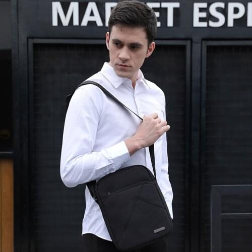 Mens bags Men Shoulder Bags Suit for 9.7"ipad pocket Waterproof Casual crossbody bag Black Canvas Messenger bag shoulder