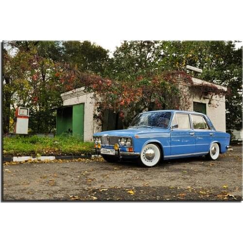 Wall Art Decoration Russia Vaz Lada 2106 Vintage Car Poster Canvas Prints DIY Framed Painting For Living Room Decor