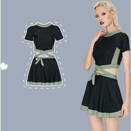 2021 New Korean Sexy High Waist Bikini Lace Up Swimsuit Women Swimwear Beach Wear Swim Summer Bandage Bathing Suit