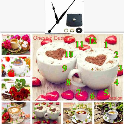 New 5d diamond painting with Mechanical clock coffee 5d diamond embroidery clock diamond mosaic sale home decortion wall sticker