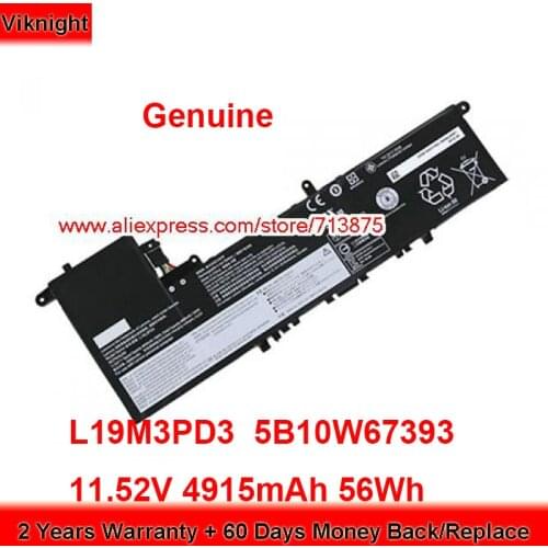Genuine L19M3PD3 Battery 5B10W67393 for Lenovo IdeaPad S540-13 S540 13IML 8SSB10V2776 SB10W67401 11.52V 4915mAh 56Wh
