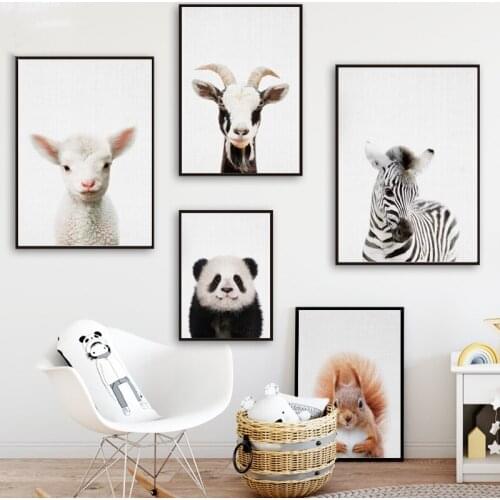 Panda Zebra Duck Pig Wall Art Canvas Painting Nordic Posters and Prints Scandinavian Animal Wall Picture Kids Baby Room Decor