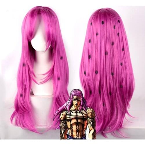 Anime JoJo bizarre adventure Diavolo Heat Resistant Cosplay Costume hairwear Wig+Wig Cap