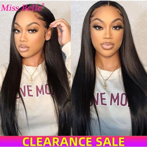 Glueless Straight Lace Front Wig Bone Straight Human Hair Wigs For Women Transparent Lace Frontal Wig Human Hair T Part Wig Remy