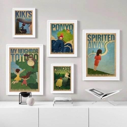 Canvas Prints Poster Home Hayao Miyazaki Japanese Totoro Decoration Painting Wall Art Picture Modular Living Room No Framework