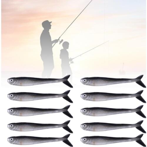 Plastic Higher Quality And Durable 10Pcs 8cm 2g Soft Baits Dual Color Attractive Durable Loach Fishing Lure for Fishing Enthusia