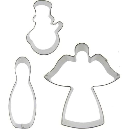 Snowman, Bowling, Big Archangel shaped 3 piece biscuit cutting molds, baking tools, cake decorating soft candy tools