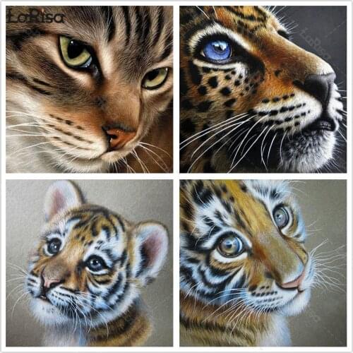 Tiger 5D Diamond Painting Animal DIY Sticker Embroidery Wall Art Full Dill Diamond Mosaic Cross Stitch Kits Home Decoration