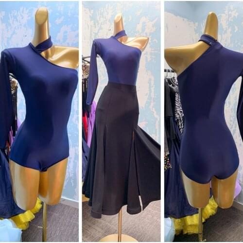 2020new ballroom Dance Tops WomenSSamba Modern Dancing Tops Practice WearFemaleDancewear Lady Female One Shoulder Crop Tops