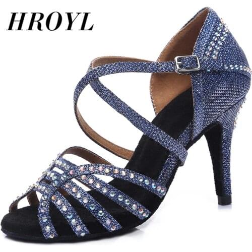 Latin Dance Shoes New womens girls ladys Ballroom indoor tango salsa Rhinestone Dancing Shoes high heel wholesale Hot sale