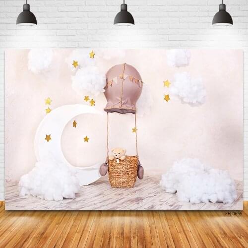 Balloon Wooden Floor Pink Wall Decor Photo Studio Backdrops Newborn Baby Shower Birthday Party Portrait Photography Backgrounds