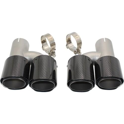 Exhaust pipe tail mouth H-shaped double-out nozzle carbon fiber tail throat four-out tail throat silencer for BMW E34E36E90