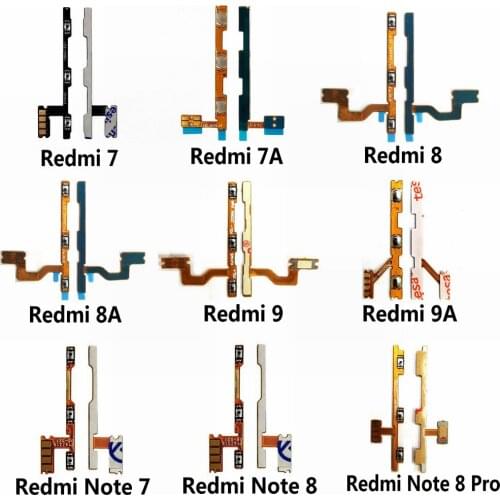 New Power on/off & volume up/down buttons flex cable Replacement for Xiaomi Redmi 7 7A 8 8A 9 9A Redmi Note 7 8 9 Pro
