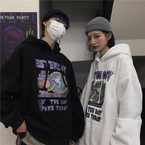Print Sweatshirt Women Hoodies Oversized Hoodie Harajuku Hood Hooded Woman Loose Coat Sudadera Mujer Streetwear clothes para top