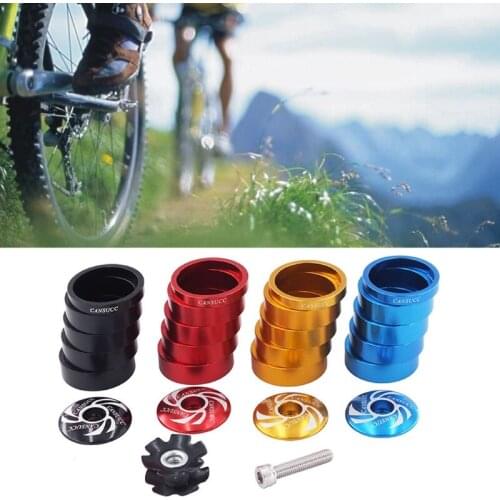 1Set Bicycle Headset Bike Headset Spacers Front Fork Stem Ring Gasket Set Black Red Blue Gold 4 Color