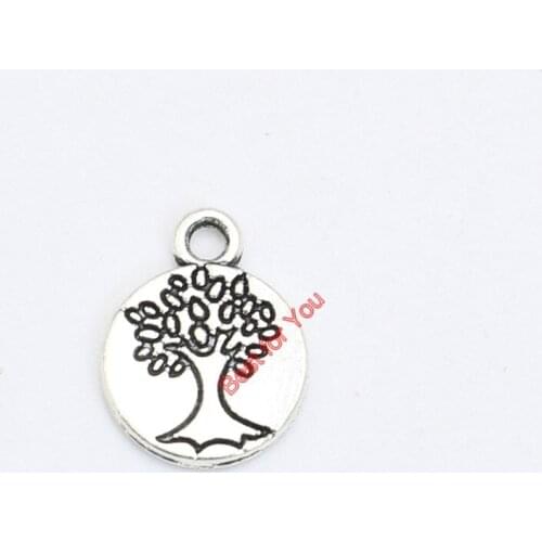 10pcs Tibetan Silver Plated Tree of Life Charms Pendants for Necklace Bracelets Jewelry Making DIY Handmade 15x11mm