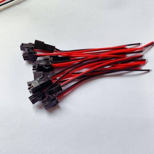 20 Pairs 20cm Long JST SM 2Pins 2.54MM Plug Male to Female Wire Connector cable pigtail Plug LED Connecting line