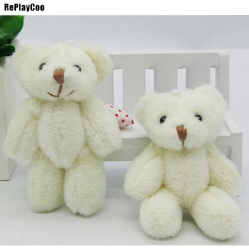 20PCS/LOT Kawaii Small Joint Teddy Bears Stuffed Plush 6CM Toy Teddy-Bear Mini Bear Ted Bears Plush Toys Wedding Gifts 0102