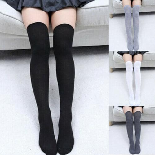 2020 Fashion Women Cable Knit Long Stripe Socks Over Knee Thigh High School Girl Stocking New
