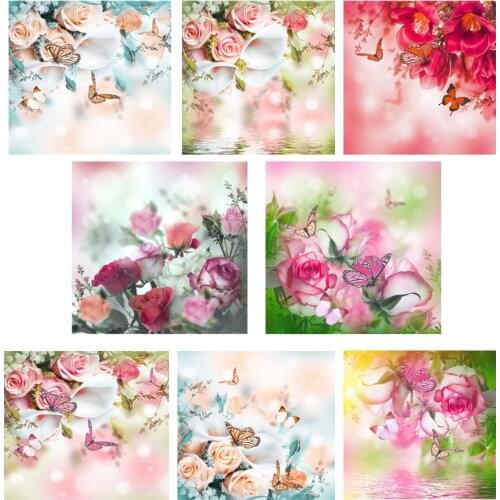 Diy Diamond Painting Rose butterfly 5D Diamond Cross Stitch Resin Square Diamond Sets Full Decorative Diamond Embroidery Flower