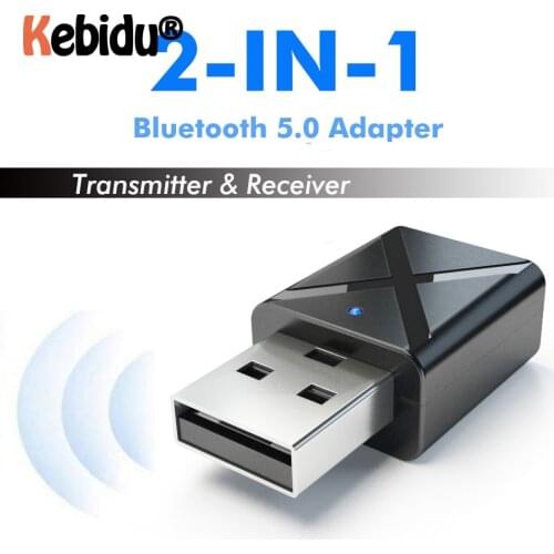 2 In 1 Bluetooth 5.0 Audio Receiver Transmitter Mini 3.5mm AUX Bluetooth Transmitter Wireless Adapter For TV PC Car
