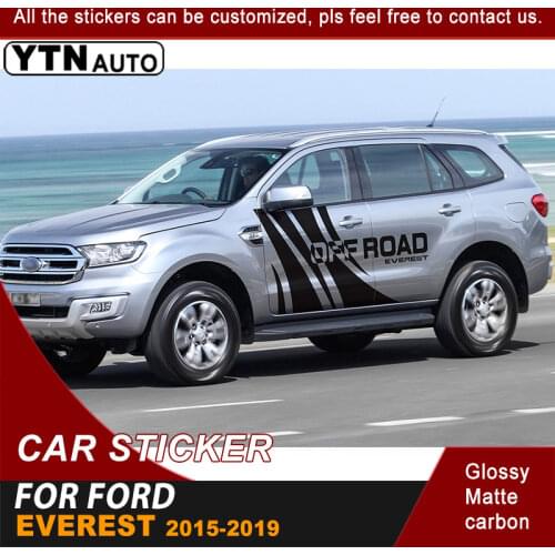 Side Door Off Road Stripe Graphic Vinyl Cool Car Stickers For Ford Everest 2015 2016 2017 2018 2019 Car Decals Customized
