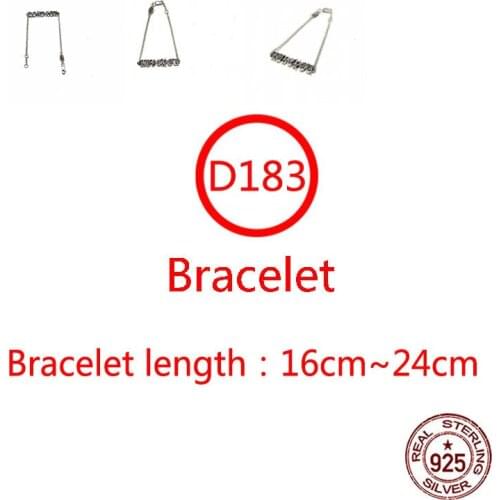 D183 S925 Sterling Silver Bracelet Personality Trendy Retro Cross Flower Punk Letter Jewelry