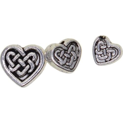 100pcs Knot Beads Loose Spacer Heart Beads Charms DIY