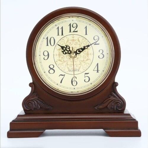 Europe Vintage Solid wood clocks Digital clock for table desk clock home decor Table clock Decorations for home Alarm clock