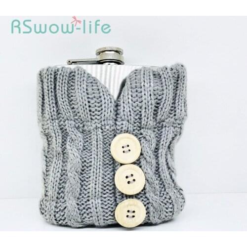 Sweater Stainless Steel Hip Flask Small Hip Flask Portable Russian Wine Bottle Portable Wine Bottle Hip Flask Groomsmen Gifts