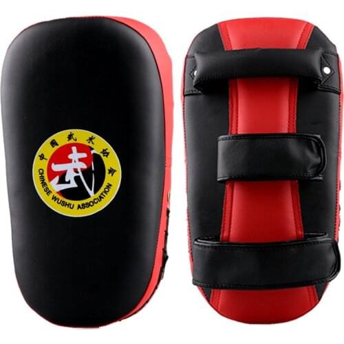 GINGPAI High Quality Muay Thai Kick Target PU Leather Arc MMA Muay Thai TKD Perforated Curve Mat Sanda Taekwondo Kick Target