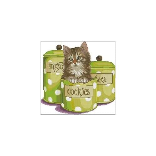 Xiaoyi cotton self-matching cross stitch Cross stitch cotton comes with TG - cat in can